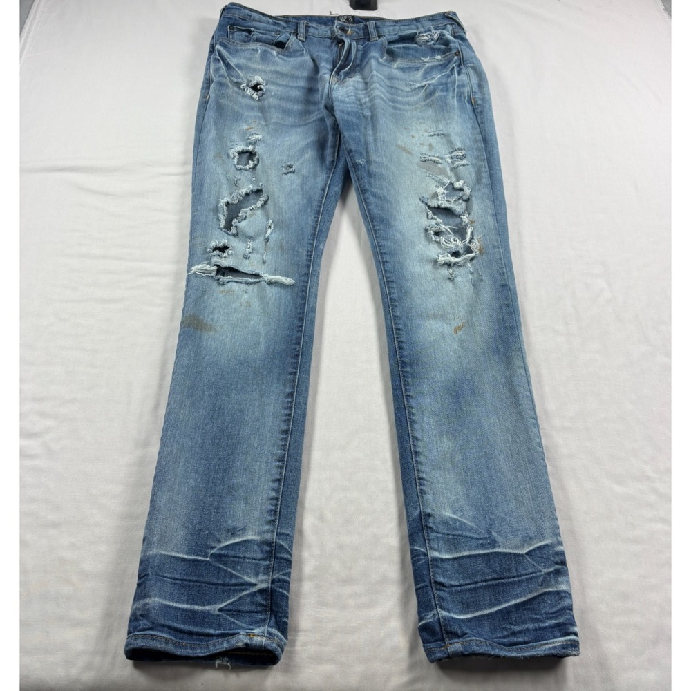 PRPS Jeans Mens 34x33 Blue Cayenne Super Skinny Distressed Grunge Stretch